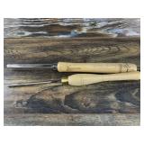 2 Wood turning tools with handles