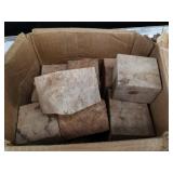 Lot with partially turned wood pen blanks and wood