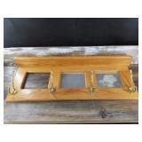 Wall hanging mirrored coat rack, 33' long, 1 glass