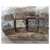Box lot of exotic hard wood blocks