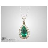 14kt White and yellow gold, pendant, with a 1.36 c