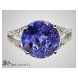 14kt Two tone gold, tanzanite and diamond ring, si