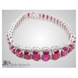 Ruby and diamond bracelet set in platinum, the nat