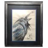 Signed original of a beautiful charcoal rubbing of