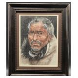 Carol Smith print, Double matted and framed, frame