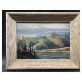 Scott McDaniel original oil on canvas of a mountai