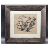 Doug Lindstrand print of a prospector taking a qui