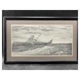 Kivetoruk Moses print of a hunter in a kayak, matt