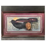 Signed Jon Van Zyle print, triple matted and frame