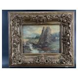 Gallery framed oil painting by W. A. Carson, frame