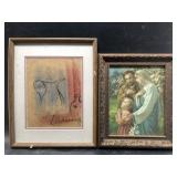 2 Matted and framed prints.