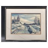 Matted and framed art. See photos for measurements