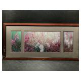 Gail Niebrugge signed and dated triptych of fire w