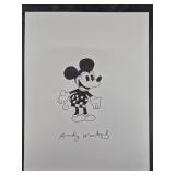 Andy Warhol drawing of  Minnie Mouse. Ink on paper