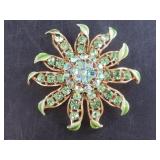 Lovely faceted fashion brooch with cloisonnï¿½ and e