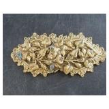 Beautiful Art Nouveau floral brass brooch