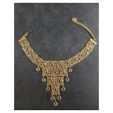 Vintage brass chandelier choker necklace