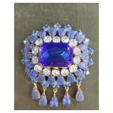 Lovely faceted fashion brooch with Czech rhineston