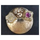Beautiful vintage fashion upcycled brooch made fro