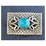 A beautiful Art Nouveau brooch with a faceted cent