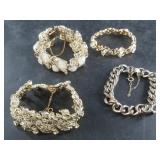 Collection of 4 vintage bracelets: 2 are extremely