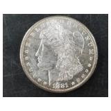 Morgan silver dollar:  1881 S MS62 or higher