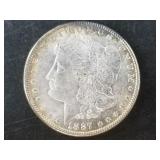 Morgan silver dollar:  1887