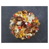 Vintage Juliana D&E Autumnal domed topaz crystal f
