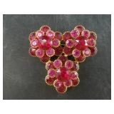 Lovely vintage layered, red and pink, faceted, flo