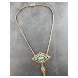 Antique Czech brass necklace
