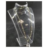 3 sterling silver necklaces with pendant, chain, a