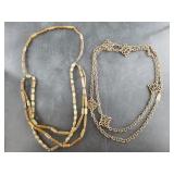 3 Strand glass bead necklace with intricate closur