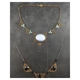 Pair of vintage brass necklaces, finely crafted