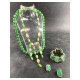 Collection of green fashion jewelry