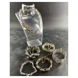 Collection of silver-toned fashion jewelry