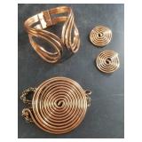 Matching set of copper jewelry