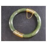 Alaskan Kobuk jade hinged bangle bracelet inside d