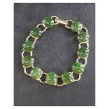 Polished jade link bracelet