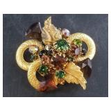 Lovely faceted fashion brooch DeMario of New York