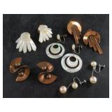 Collection of 6 sets of clip on vintage earrings
