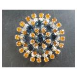 Lovely faceted fashion brooch with Austrian Rhines