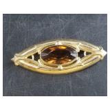 Vintage Art Nouveau revival brooch with faceted ci