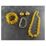Collection of yellow fashion jewelry