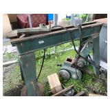 Vintage wood lathe with base, assembly required, (