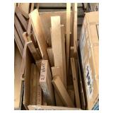 Box of wood pieces: cherry, walnut, maple, etc.