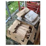 Large lot with box of wood slats, maybe for spinni