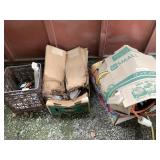 Large lot with drop cords, copper couplings, table