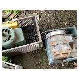 Assortment of vintage belt drive motors for lathe