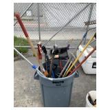 Lot with assorted hand and outdoor tools and a hea