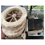 Large lot with metal bases, lathe parts, unfinishe